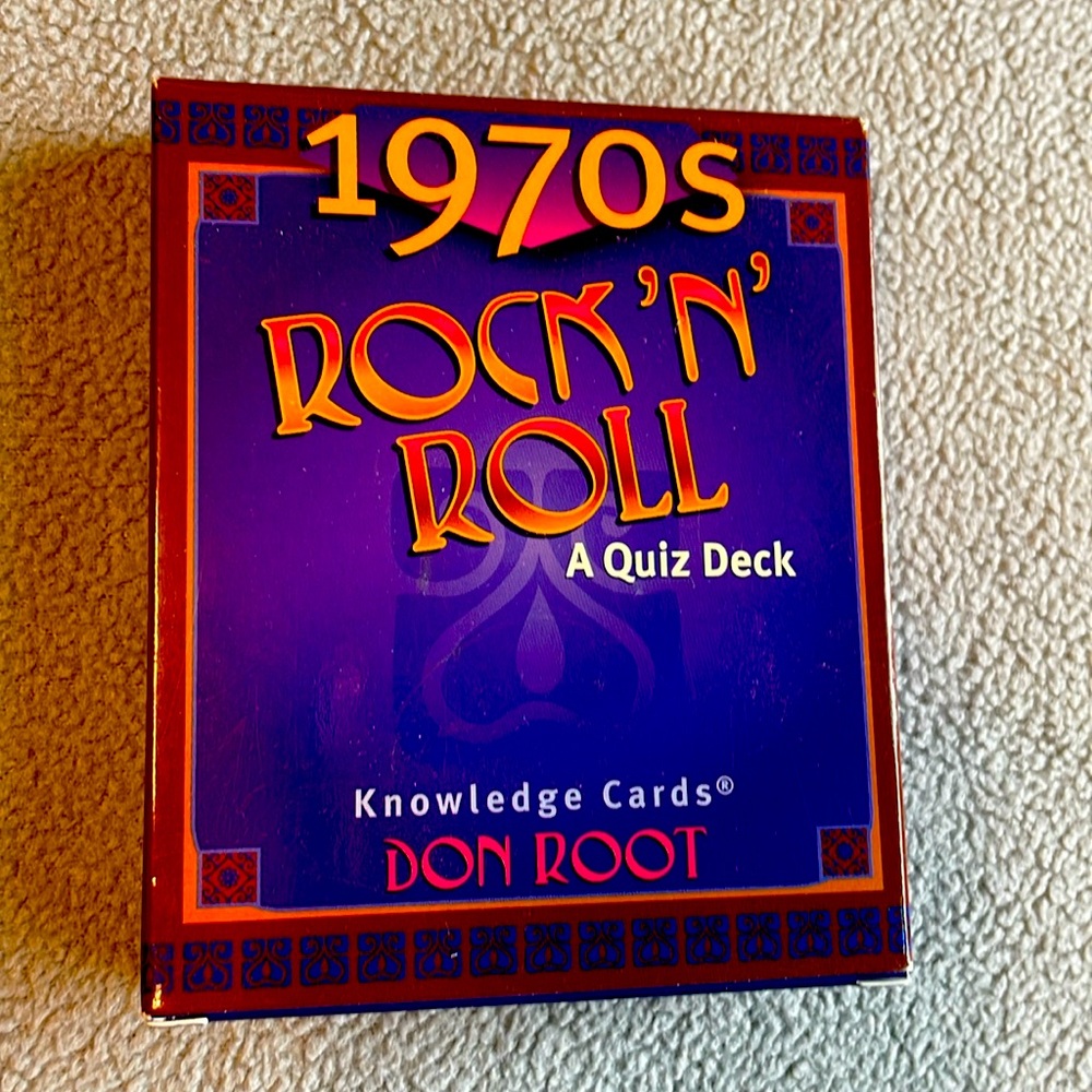 70s Rock n Roll Music Quiz Cards 48 NOS Don Root Pomegranate card game